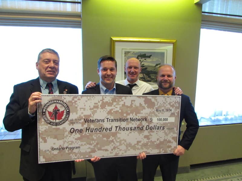 Wounded Warriors Canada donates $100,000 to the Veterans Transition Network