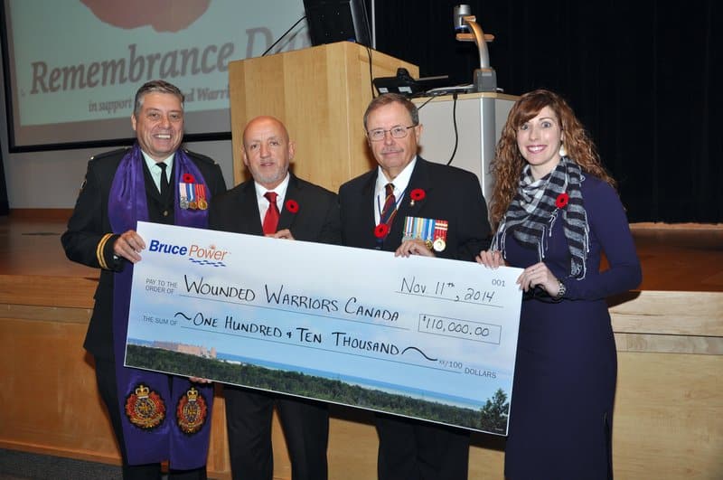 Bruce Power and its suppliers donate $110,000 to Wounded Warriors Canada