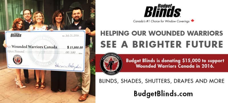 Budget Blinds Donates for Second Consecutive Year to Wounded Warriors Canada