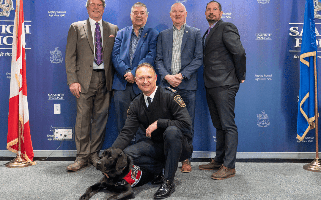 WOUNDED WARRIORS CANADA PAIRS OPERATIONAL STRESS INTERVENTION DOG WITH SAANICH POLICE DEPARTMENT