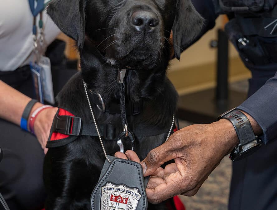 WOUNDED WARRIORS CANADA, IN PARTNERSHIP WITH NATIONAL SERVICE DOGS, PAIRS PEER SUPPORT DOG WITH OTTAWA POLICE SERVICE